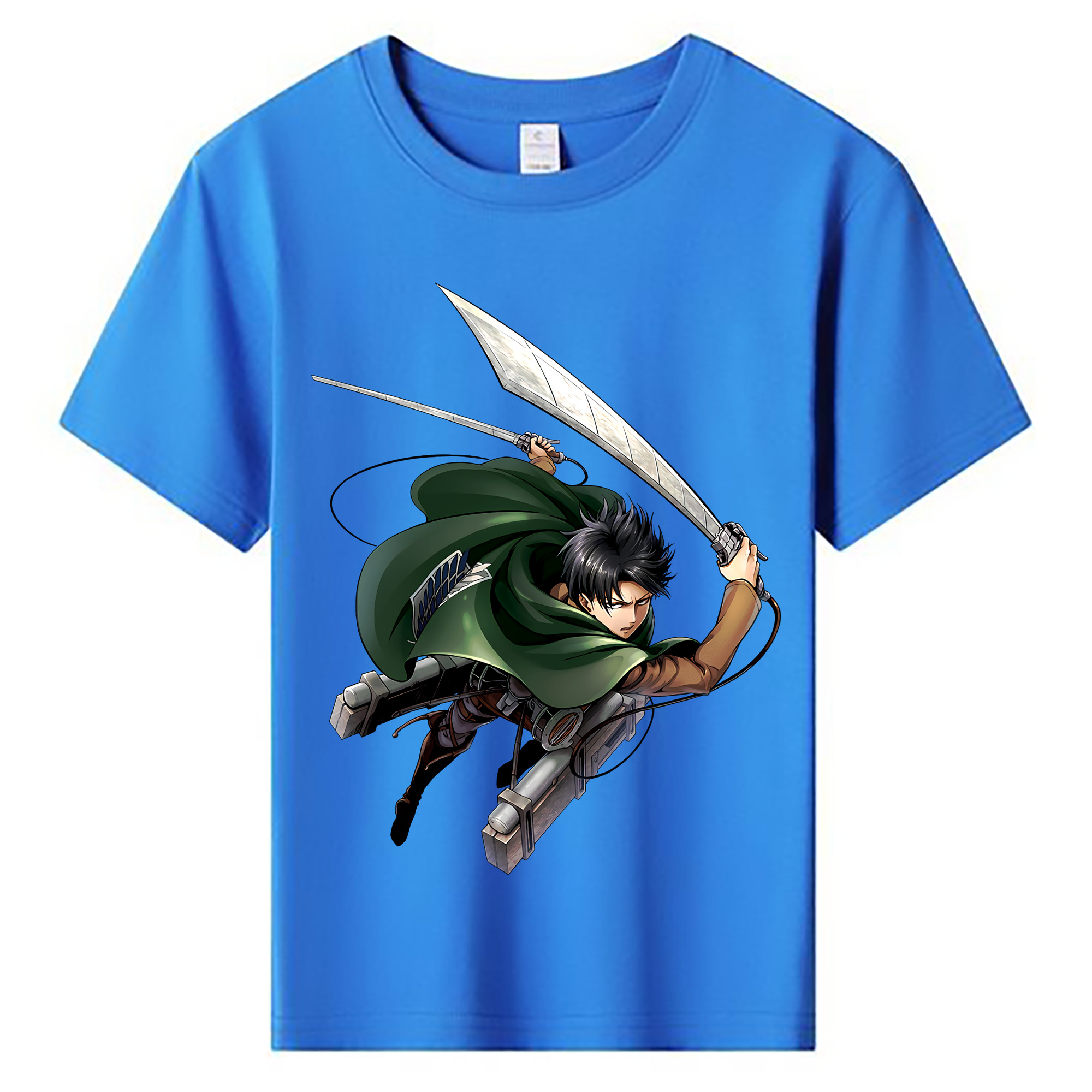 （画像用） 進撃の巨人 リヴァイ·アッカーマン Attack on Titan Levi Ackerman 綿100％キッズTシャツ（フロントプリント）